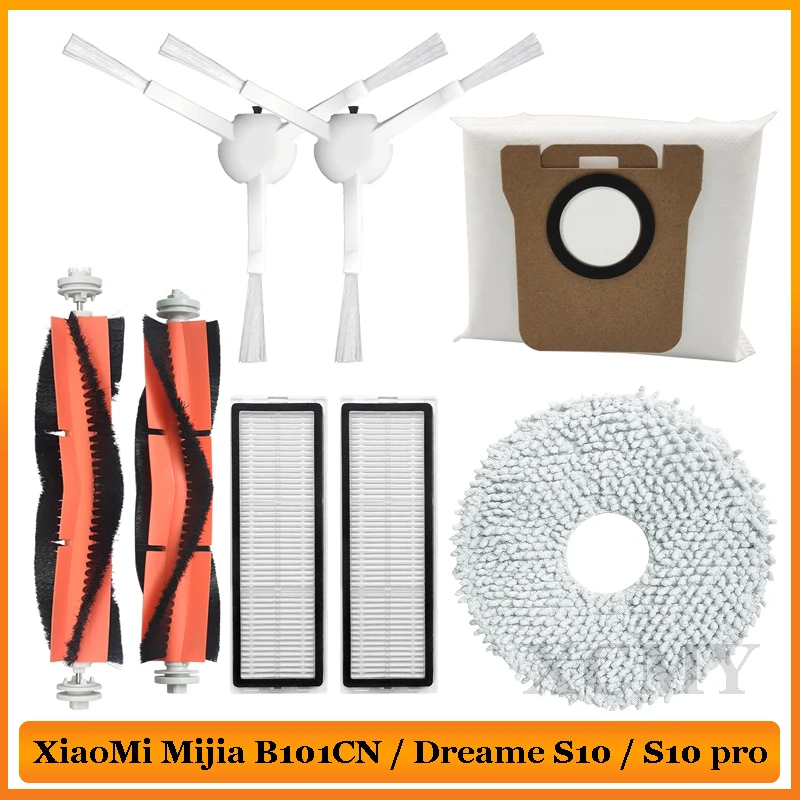 

Mop Cloths Hepa Filter Main / Side Brush Dust Bag For XiaoMi Mijia Omni All-in-One B101CN / Dreame S10 / S10 Pro Accessories
