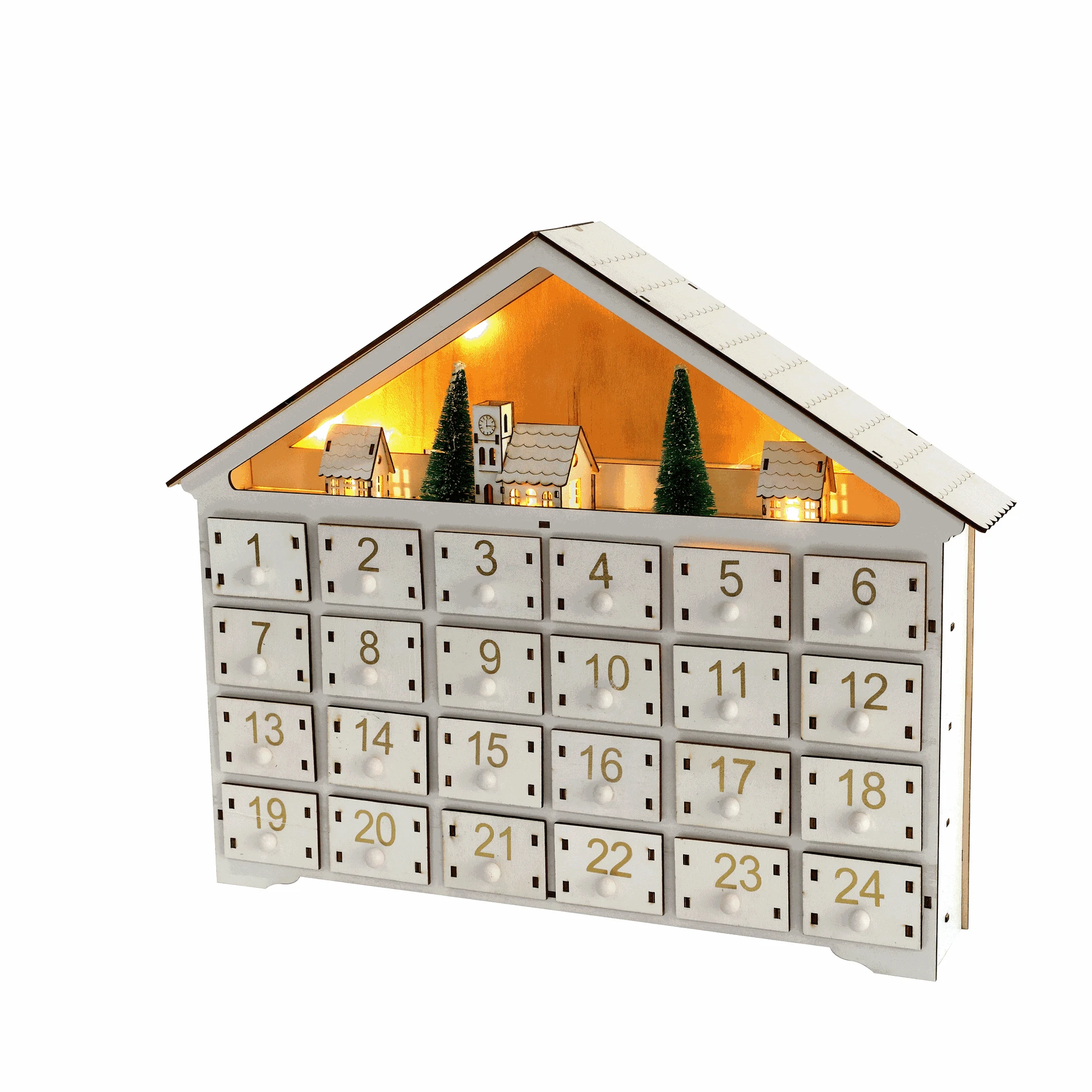 Advent Calendar Empty Luxury Cardboard Paper Gift Countdown Christmas Advent Calendar Box Ornament