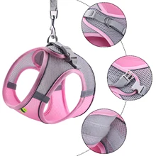 Dog Harness Set With Pull Breathable Reflective Adjustable Pet Harness Leash For Dog Vest Outdoor Walking Dog Supplies