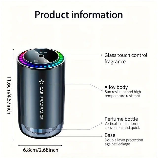 Car Aroma Diffuser with Perfume, Aromatherapy Oil Diffuser with Projective Star Light for Car Fragrance, Driving Induction Spray 2