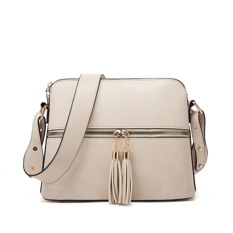 PU Leather Shoulder Bags Women Leisure Purses Tassels Fashion Brown Crossbody Messenger Bag For Shopping School