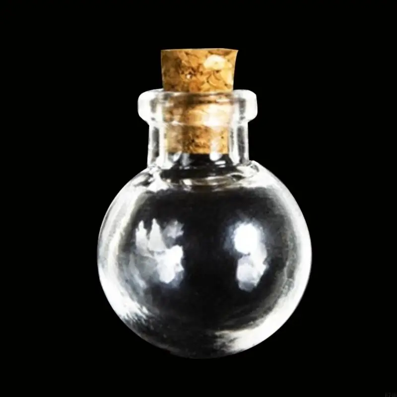 E74E 10pcs Mini Glass Bottles with Cork Stopper Transparency Fillable Organizers for Kindergarten Kid Girl Boys DIY Ornaments 2