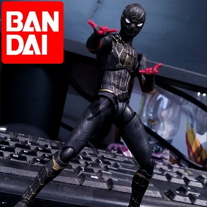 

Original Shf Marvel Spiderman No Way Home Black & Gold Suit Collection Action Figure Decoration Model Limited Collections Toys
