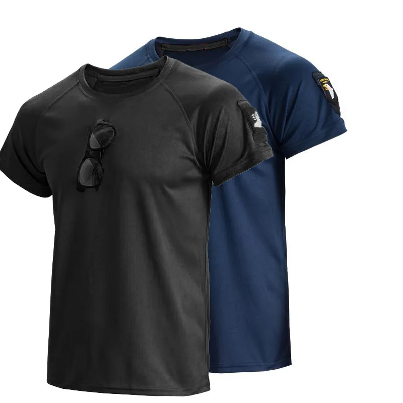 

Мужские тактические футболки для спорта на открытом воздухе, военная походная футболка, специальная армейская свободная хлопковая быстросохнущая однотонная дышащая футболка с короткими рукавами