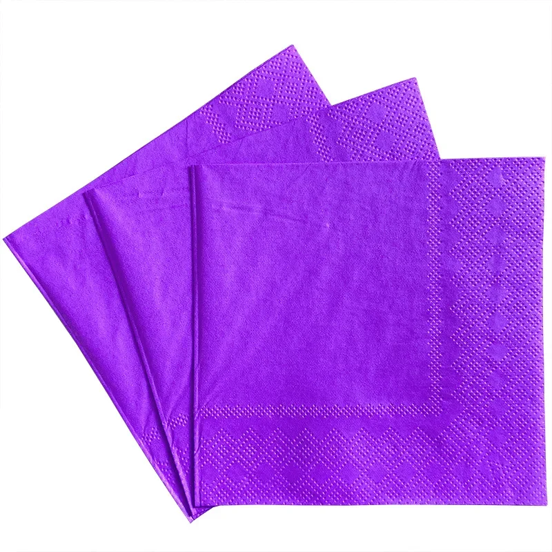 100pcs Solid Color Paper Cocktail Napkins 2-Ply Disposable Beverage Napkins for Birthday Party Wedding Dinner