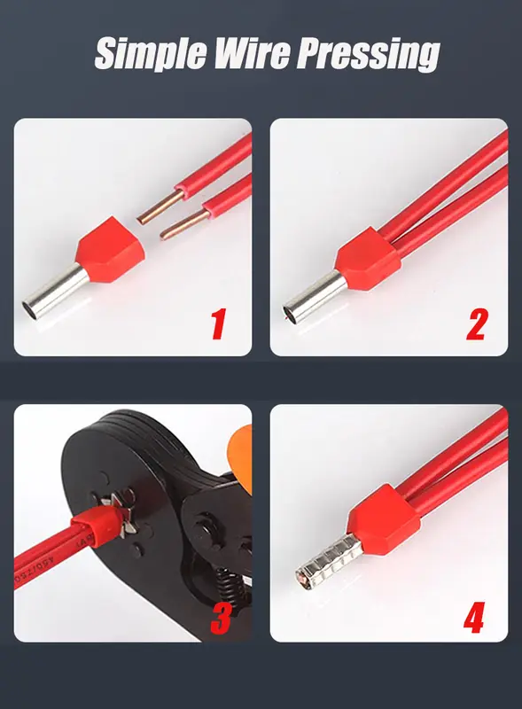 130/380/600 PCS TE Double Wire Tube Type Pre-Insulated Terminal European Pin Type Cold Pressed Terminal Pin Type Copper Tube End - Image 6