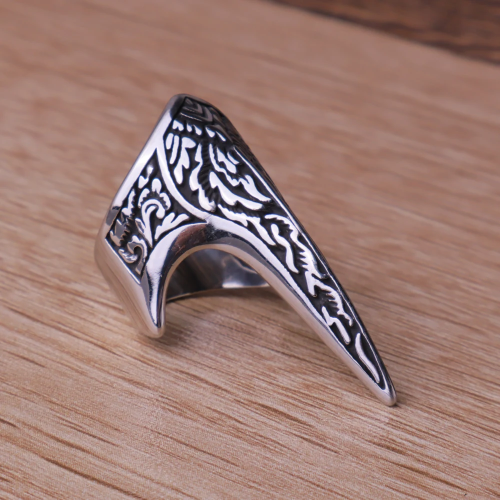 Vintage Carved Armor Rings for Men's Personality Charm Punk Hip Hop Fashion Biker Ring Stainless Steel Jewelry Gift Wholesale 2