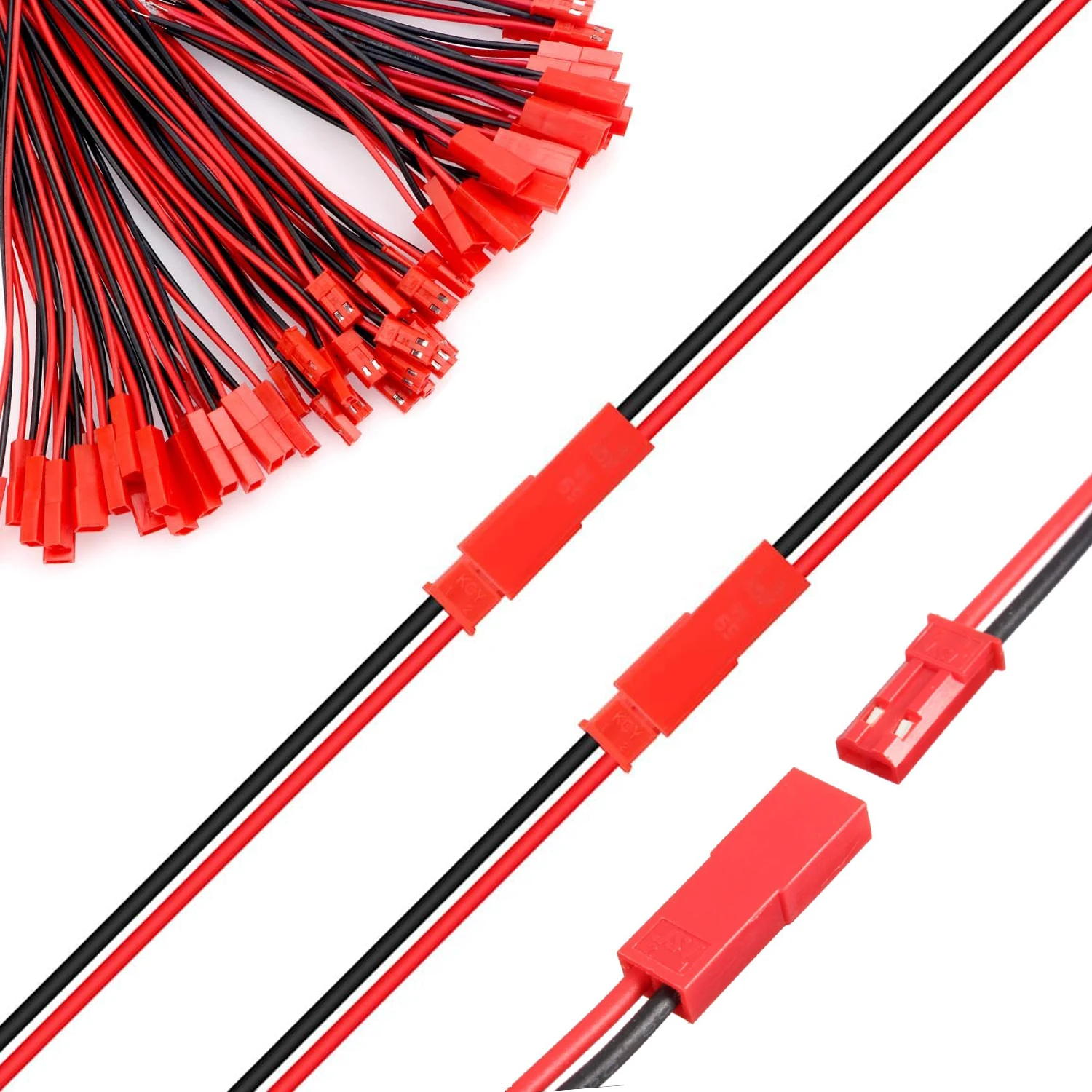 10CM 15CM AWG JST 플러그 커넥터 2핀 남성 여성 플러그 커넥터 케이블 와이어 LED 스트립 라이트 RC 장난감 배터리 어댑터용