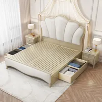 Organisateur de lit Queen Size Crème Deluxe pour Chambre à Coucher, Style Princesse Filles, Accessoires de Maison 5