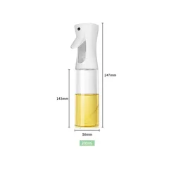 Streamlined Black Oil Spray Dispenser for Cooking and Barbecue, 500ml Capacity (White 300ml)