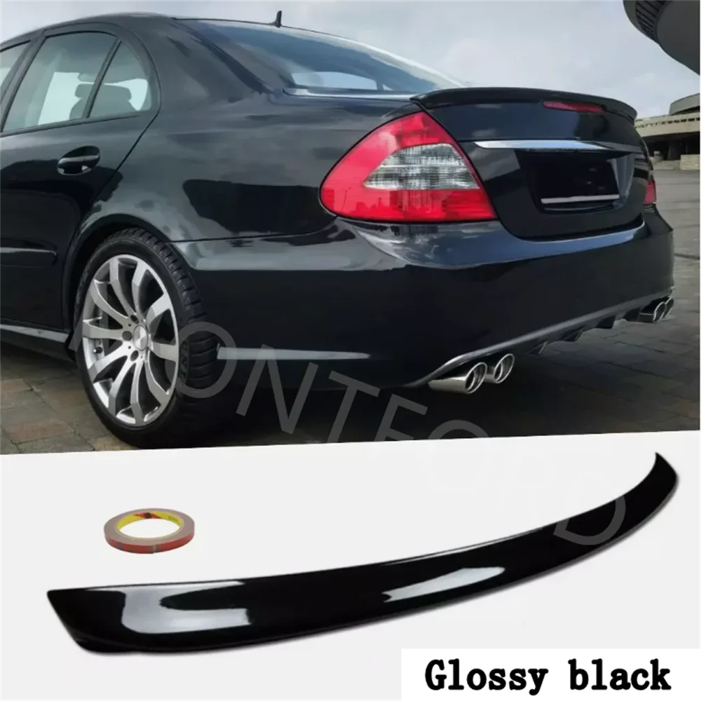 Auto Per Benz W211 E300 E320 E240 Spoiler 2005-2009 Plastica ABS Lucido Colore nero Spoiler posteriore Ala Tronco Coperchio Della Copertura Car Styling - Image 2