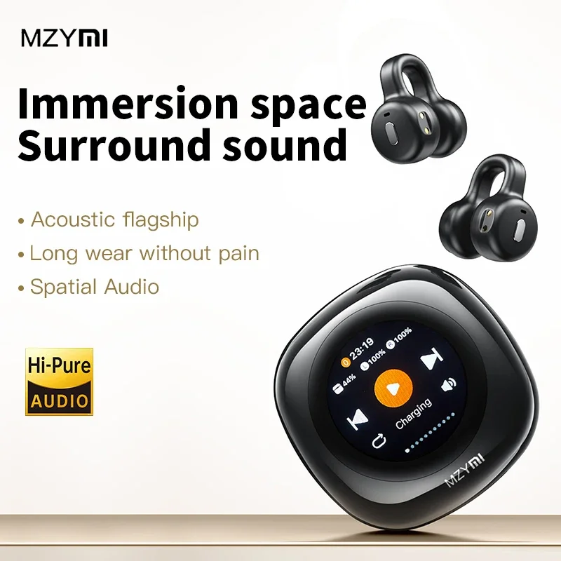 

MZYMI CT11 Wireless Earphone ANC Bluetooth5.4 Headset Noise Cancelling Sport Gaming Ear Clip Headset Touch Screen For Smartphone