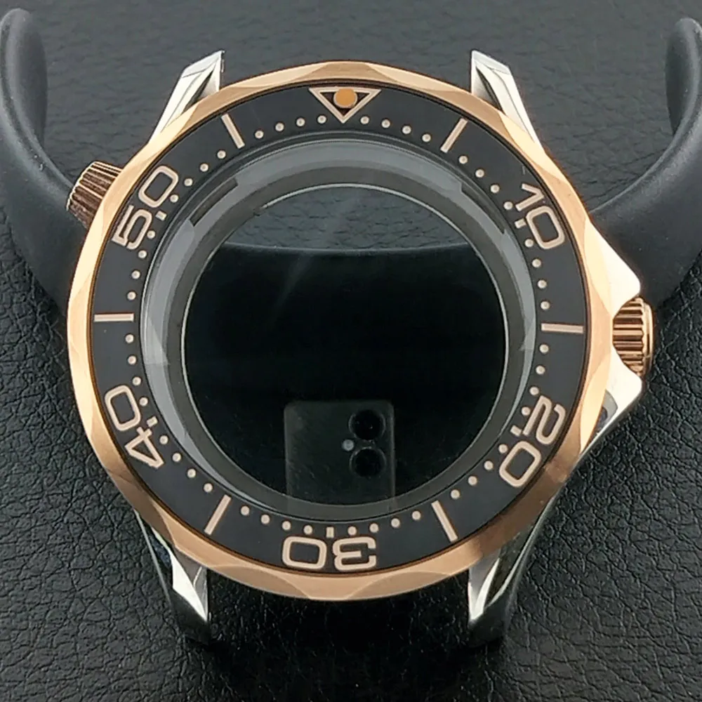 Men's 42mm Mechanical Watch Case with Luminous Dial and Assembled Parts