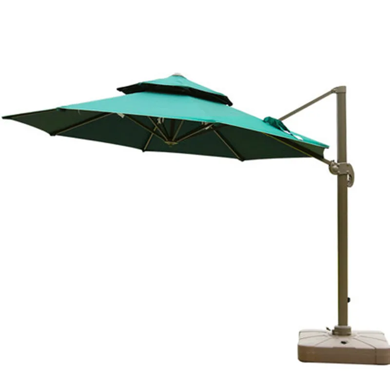 

Outdoor Double Roof Courtyard Villa Aluminum Alloy Solar Umbrella