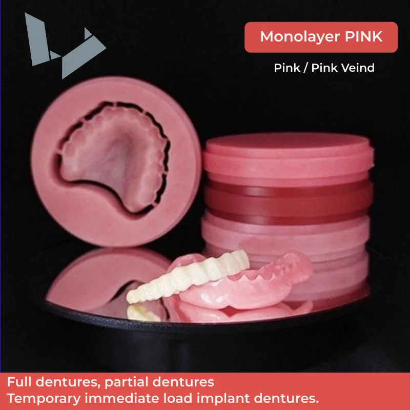 Full Crown Denture Base Pink Discs With Veins Cad Cam Dental Material ...