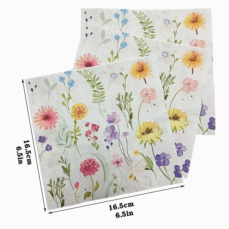 10/20pcs 33*33cm 2-Ply Colourful Wood Pulp Napkins Floral Style Party Decoration Paper Placemats Butterfly Bone Bart Paper paper napkins disposable paper placemats