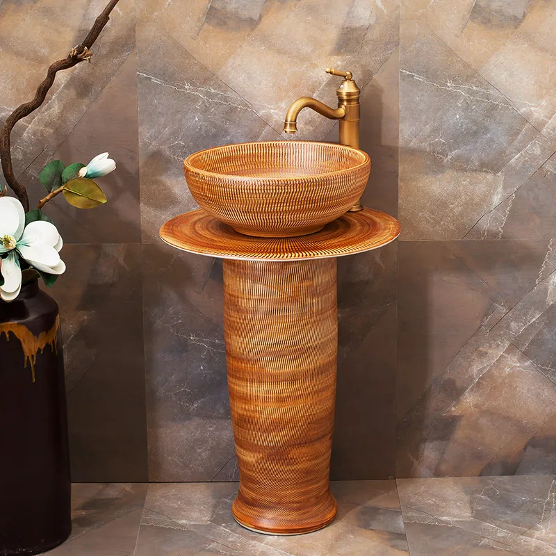 Pillar art washbasin floor-standing toilet