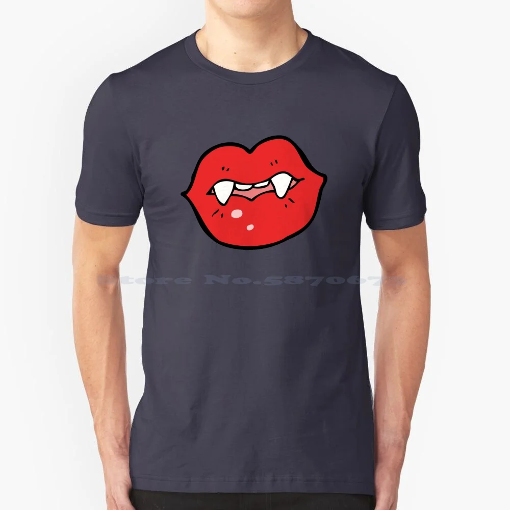 Vampire Lips T Shirt 100% Cotone Tee Pop Art The Vampire Diaries Helen Buffy The Vampire Vampire Weekend I Love Death Spaventoso