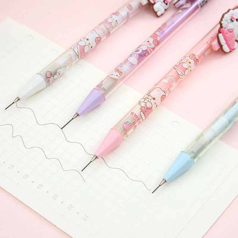 산리오 귀여운 고양이 기계식 펜슬, 그림 쓰기 자동 펜, 학교 사무용품, 귀여운 0.5mm, 로트당 36 개