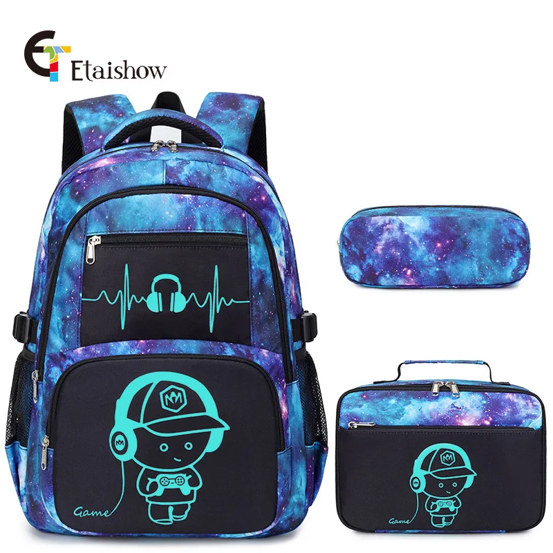 Waterproof Luminous Children School Bags For Boys Kids Backpack School Backpack Primary Schoolbag Book Bag Mochila 4