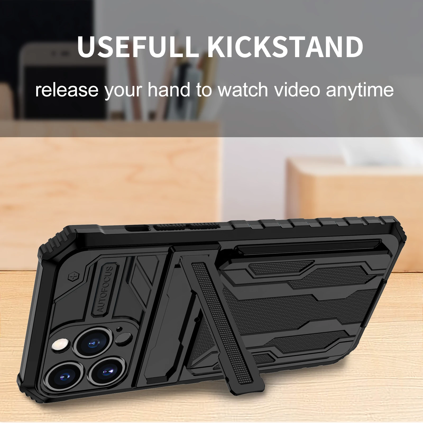 for iPhone 13 13 12 Pro Case Wallet 3-Card Flip Cover Credit Card Holder Slot Back Pocket Dual Layer Protective Hybrid Hard Case