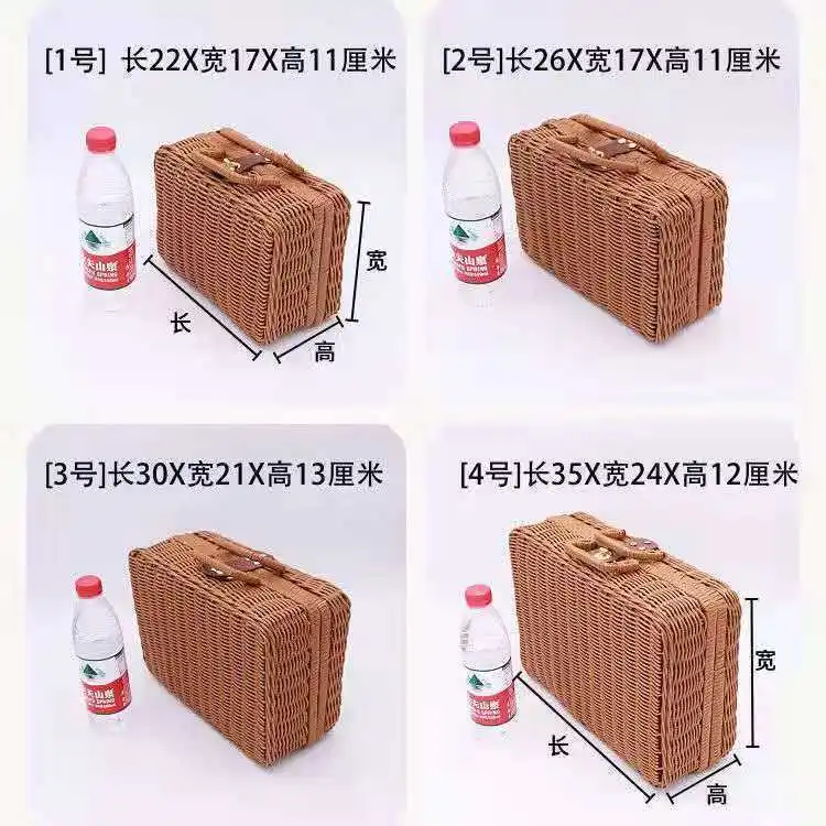 

Tengbian Handheld Luggage Basket Vintage Old Style Photography Props Pastoral Republic Of China Style Props Wedding Gift Box