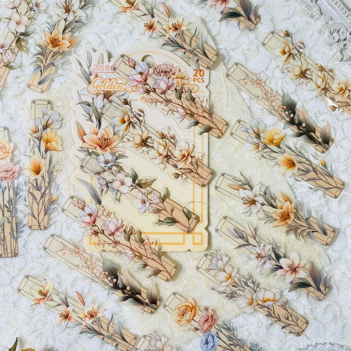 20개 PET 롱 스트립 스티커 스크랩북 스티커, 스크랩북킹, 정크 저널링, DIY 장식, 카드 제작, 노트북용