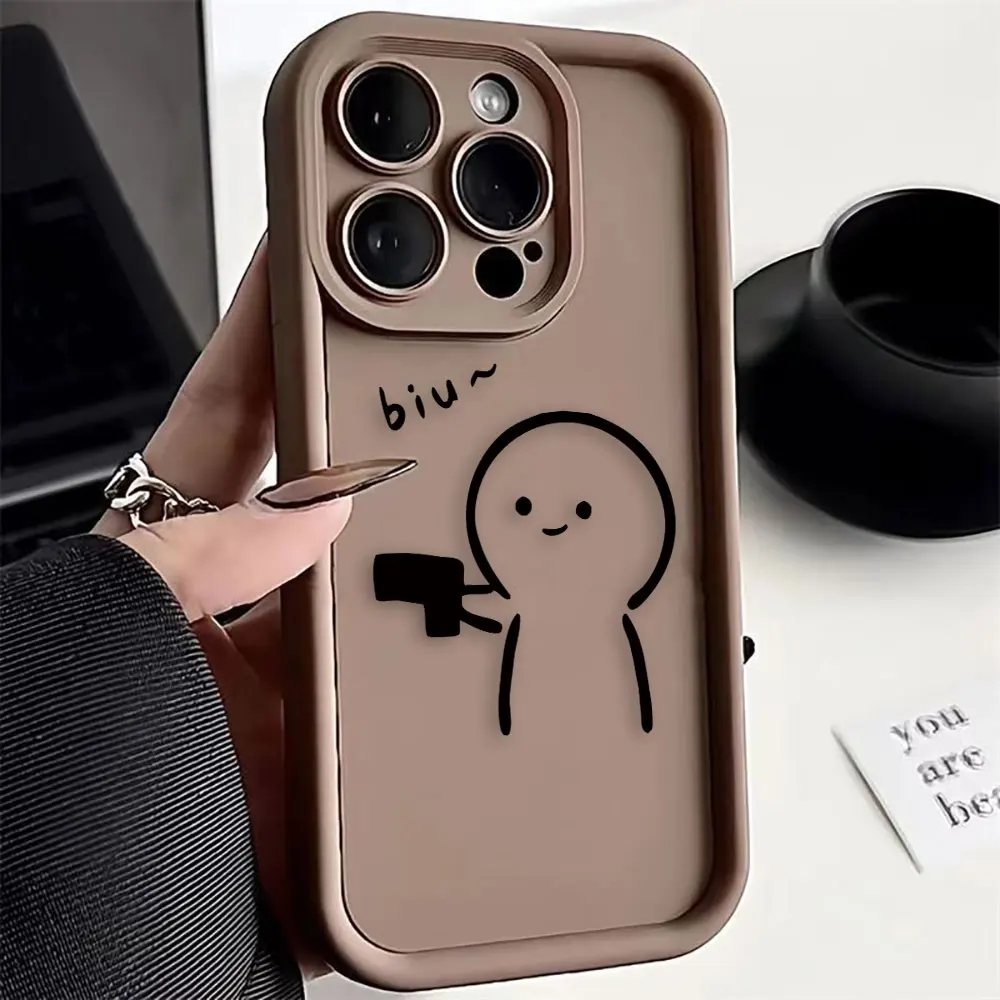 Cartoon Happy Worm Character DIY Phone Case Shell Cover