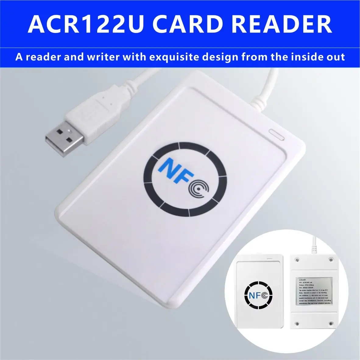 ACR122U RFID IC Smart Card Reader Kontaktloser Schriftsteller Kopierer Duplikator Beschreibbarer Klon NFC USB S50 13,56 MHz M1 Kartenkopierer