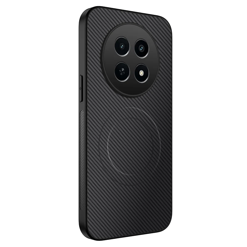 Premium Carbon Fiber Magnetic Phone Case with TPU Soft Wireless Charging Capability