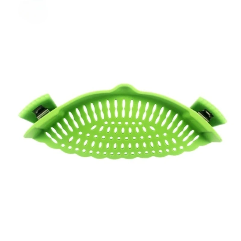 Universal Silicone Clip-on Pan Pot Strainer Anti-spill Pasta Pot Strainer FoodGrade Rice Fruit Colander Strainer Kitchen Ltems