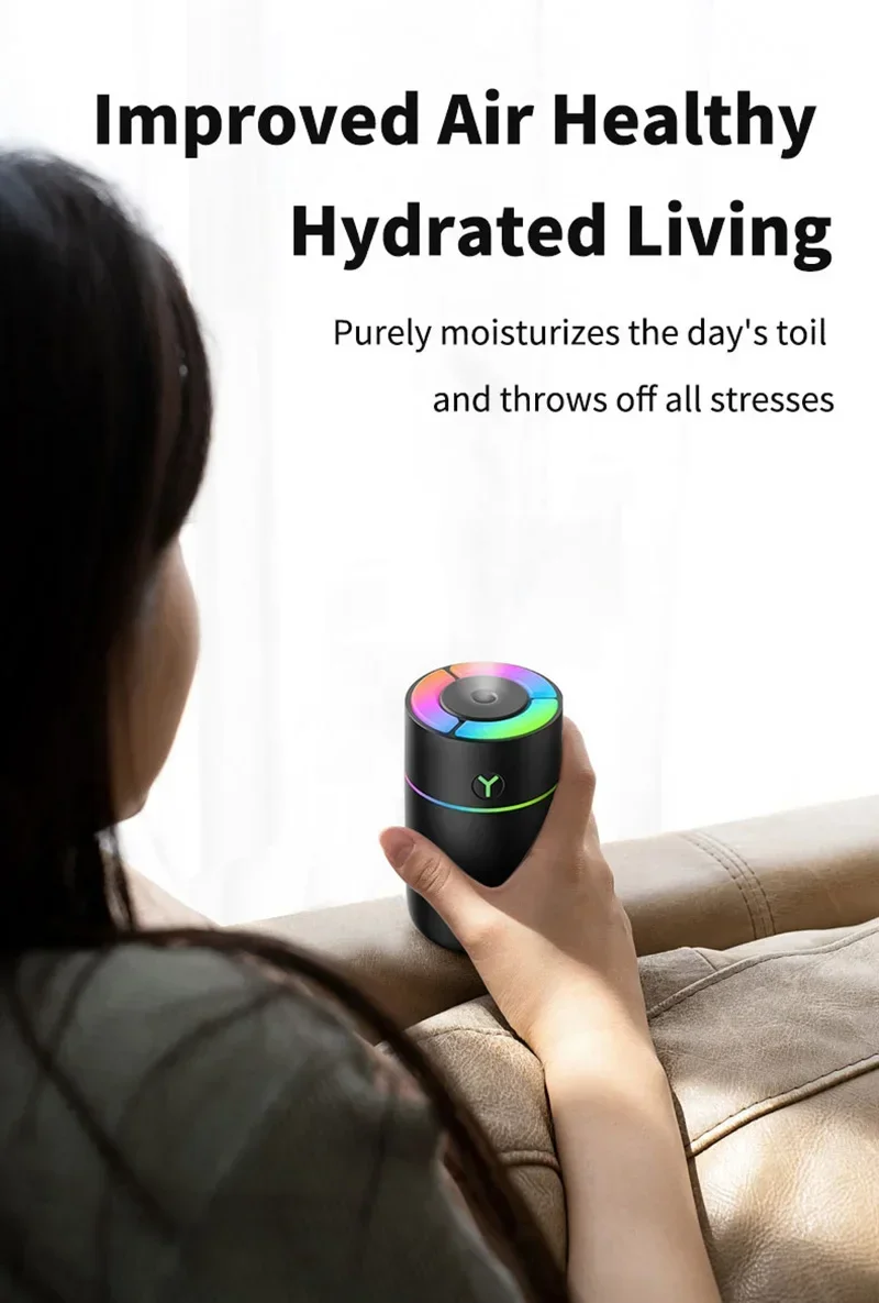 Description Picture 6 of itemOnePlus Humidifier Oil Air purifier Aromatherapy Diffuser 230ml Portable Aroma Oil Diffuser USB Colorful Light Bedroom Car Desk