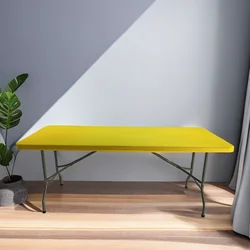 Premium Rectangular Elastic Table Cover for All Occasions - Durable and Stylish Tablecloth for Banquets, Picnics, and Birthdays (Yellow)