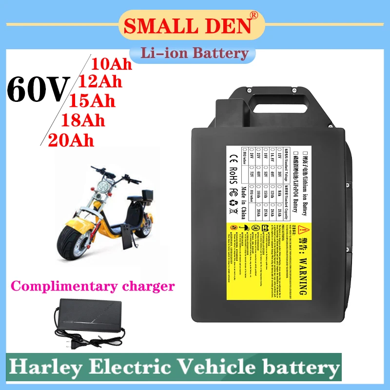 60V 10Ah 12Ah 15Ah 18Ah 20Ah Moto Elettrica Batteria Al Litio Impermeabile 500 Celle 2400W-W Uso Per City Coco Scooter Bicicletta
