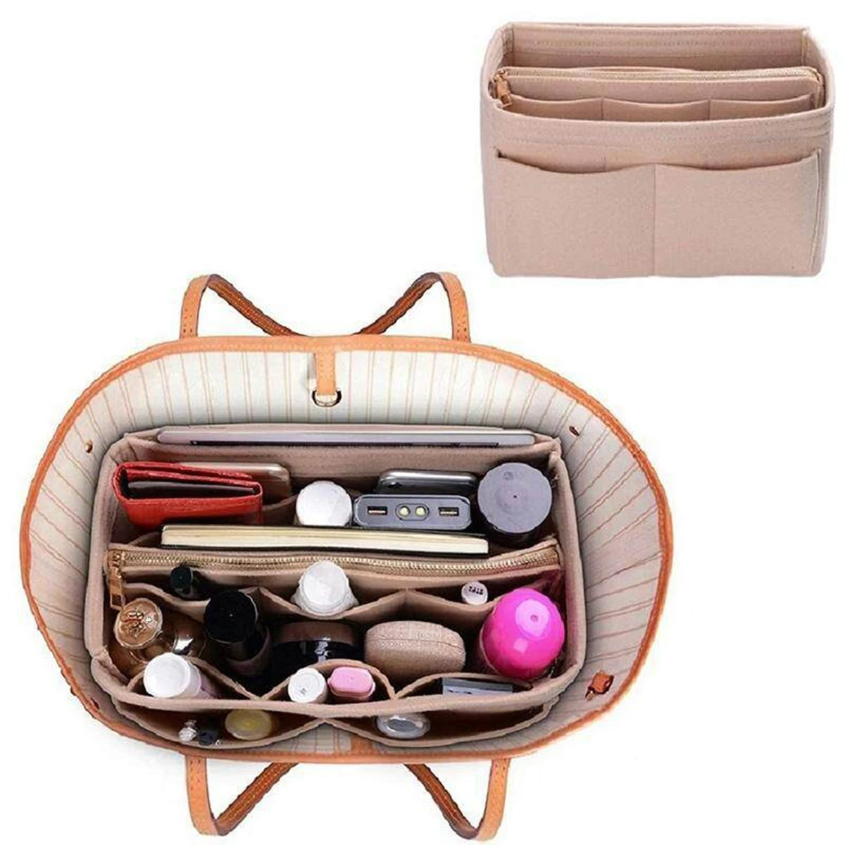 Multiple Colour Felt Insert Bag Storage Bag Organizer Bag in Bag for Handbag Purse Organizer Fits for Speedy Neverfull Tote Bag 6