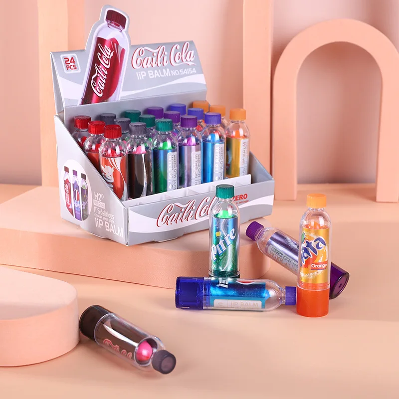 6Pcs Moisturizing Lip Balm Color Change Soda Lip Balm Cute Kawaii Lips Care Makeup Soda Flavored Wedding Party Supplies 6