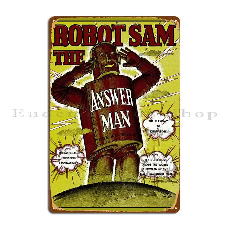 

Металлический Настенный декор в виде робота Sam, Настенный декор, роспись, проектирование оловянного знака, плакат