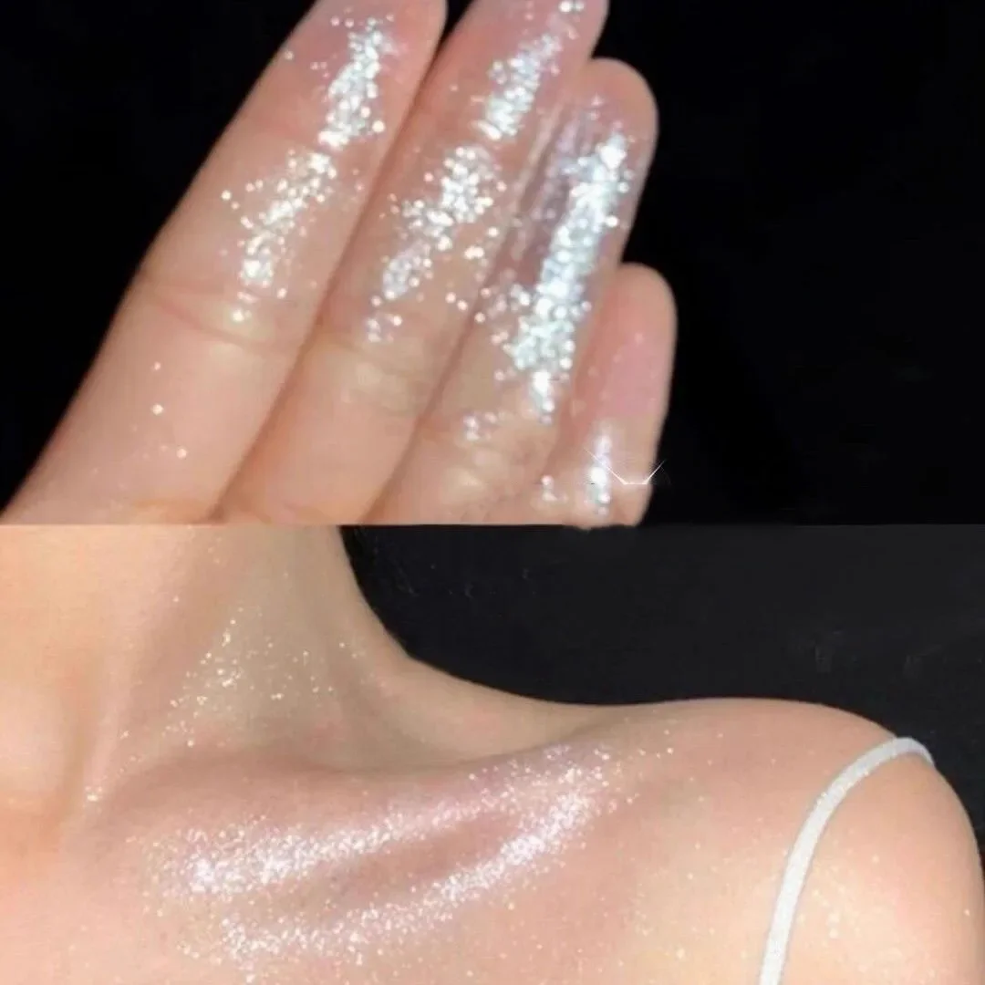 DIKALU Sparkling Fairy High Light Body Glitter Powder Clavicular Patting Powder Moonlight White Sparkling Powder Makeup 4