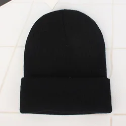 Fluorescent Knitted Beanie for Women - Warm & Cute Winter Hat (Black Beanie)