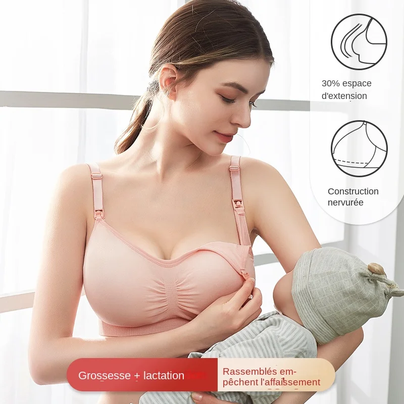 Soutien-gorge d'allaitement grande taille de haute qualité, sous-vêtements d'allaitement respirants pour femmes, soutien-gorge de maternité sans couture, Push Up