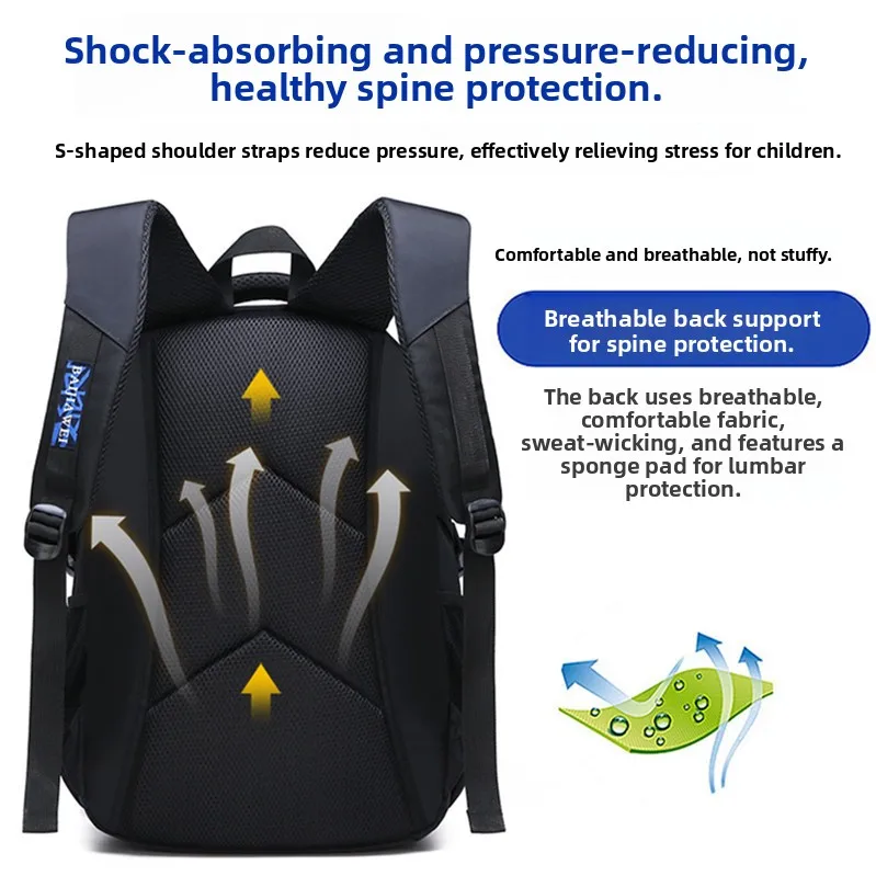 Large Capacity Waterproof School Backpack for Boys Primary And Middle School Students Oxford Cloth Breathable And Lightweight 3
