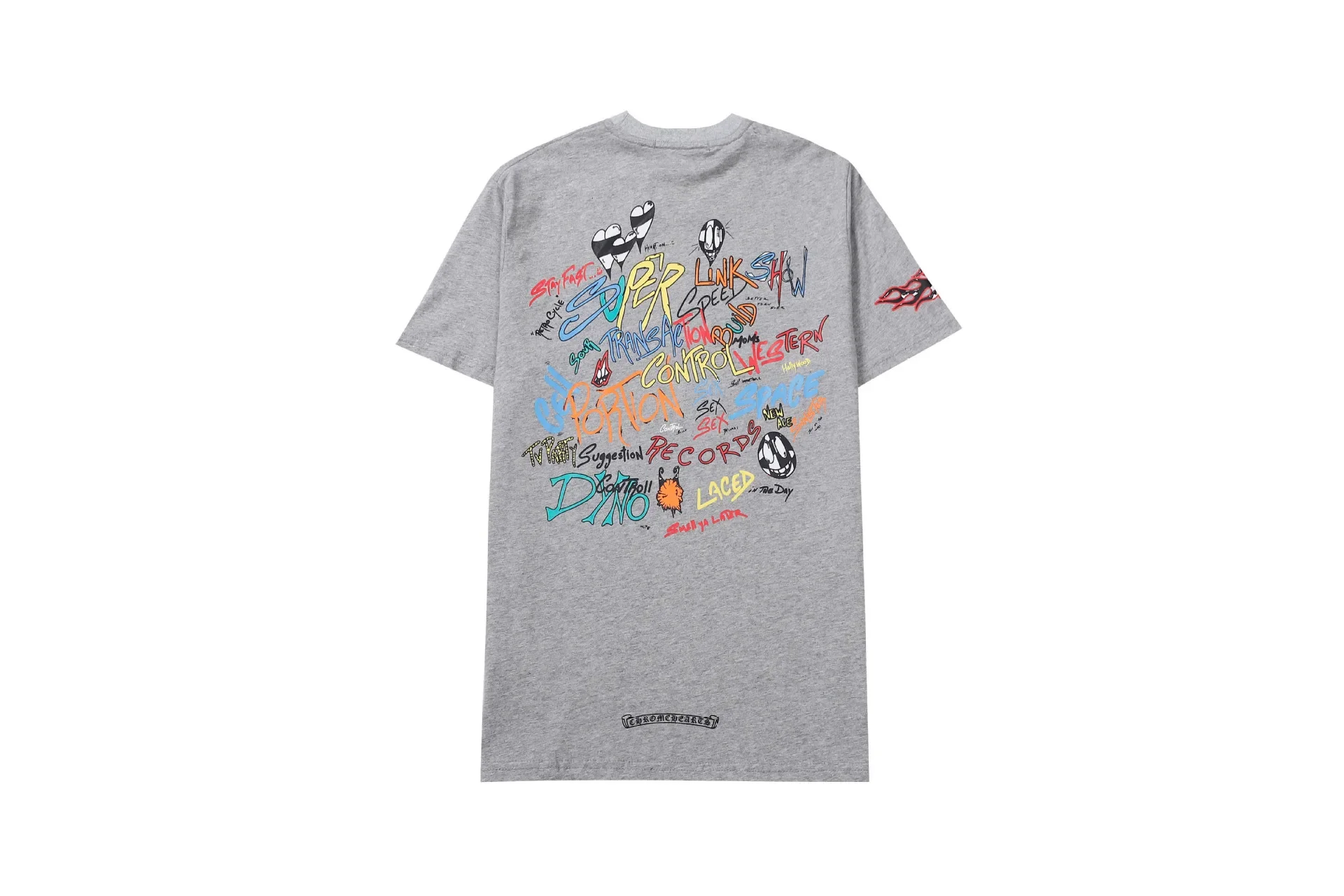 

Fashion New Chrome Hearts imported graffiti environmentally friendly rubber paddle printed short sleeved T-shirt Luxury