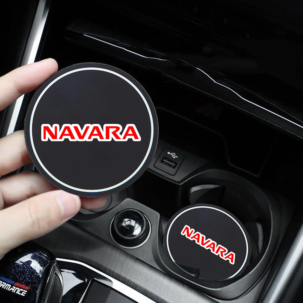 2 pcs Car Coaster Water Cup Bottle Holder Silica Gel Mat Storage Groove Protect Coaster for Nissan Navara NP300 D23 D40