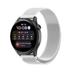 Elegant Milanese Loop Magnetic Bracelet Strap - 22mm Watch Band for HUAWEI WATCH 4 (Silver)