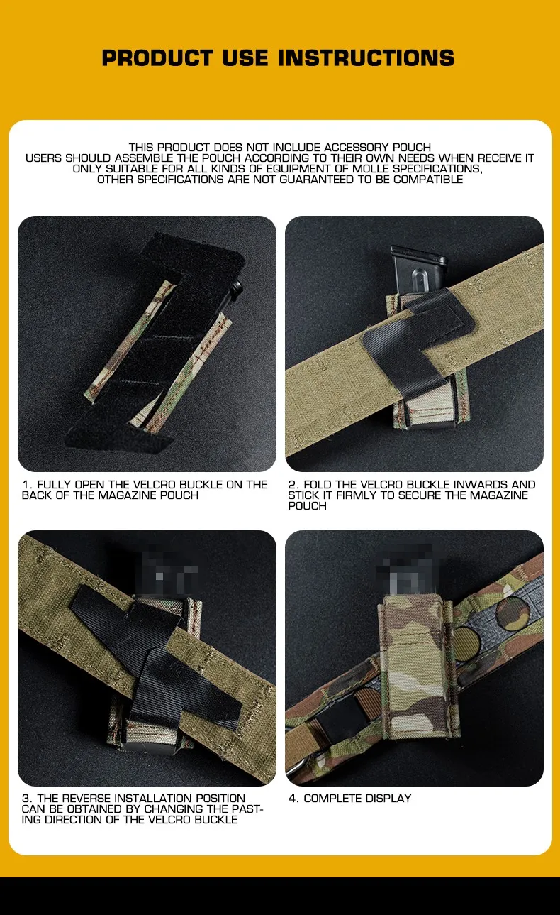 FAST Multi-Angle 9MM Single Magazine Pouch Taktische Hakenschlaufe Taille Taschenlampe Tasche Kleine Werkzeugaufbewahrungstasche – Detail 4