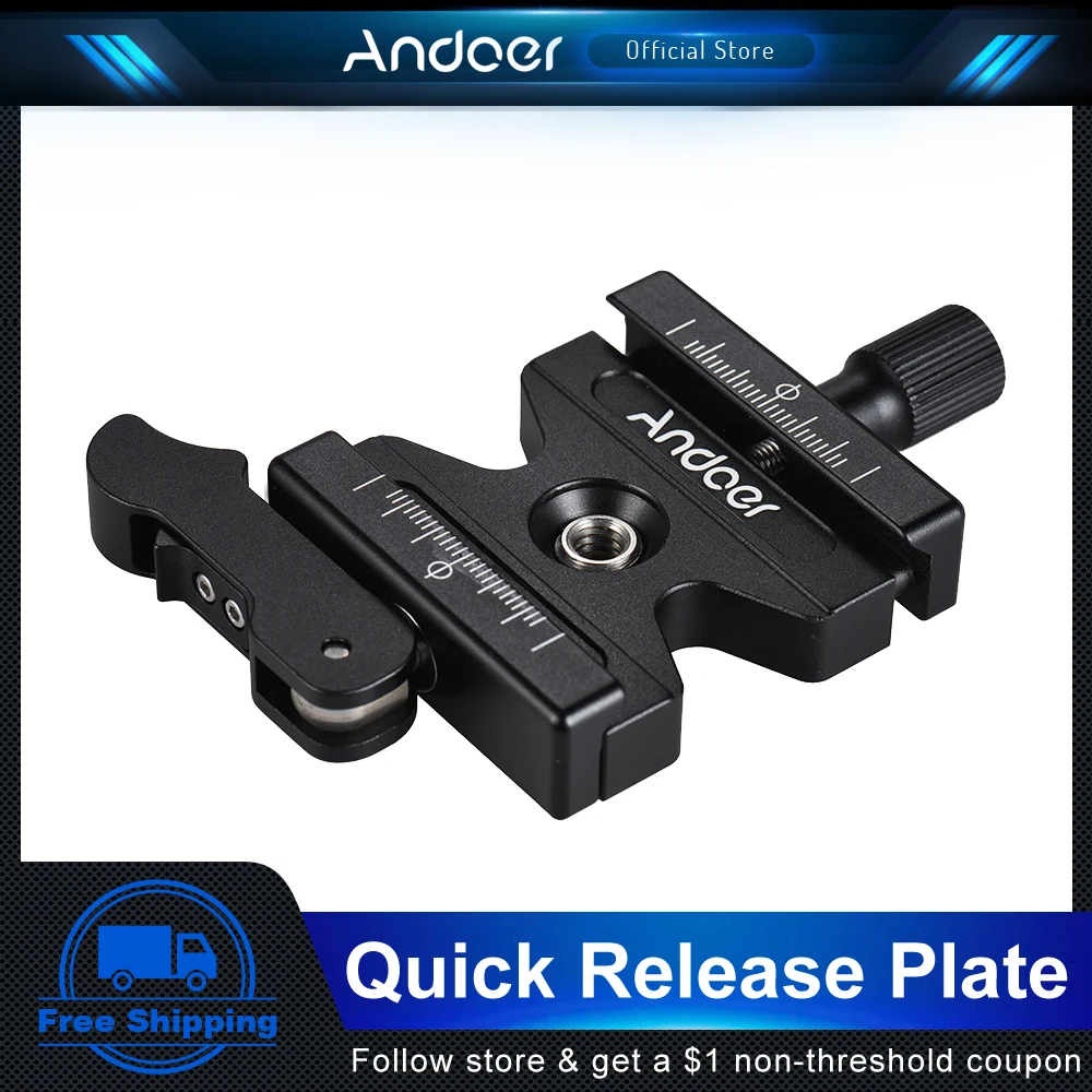 Andoer CL50LS Quick Release Plate Clamp with Lever KnobType for Arca Swiss Standard Quick