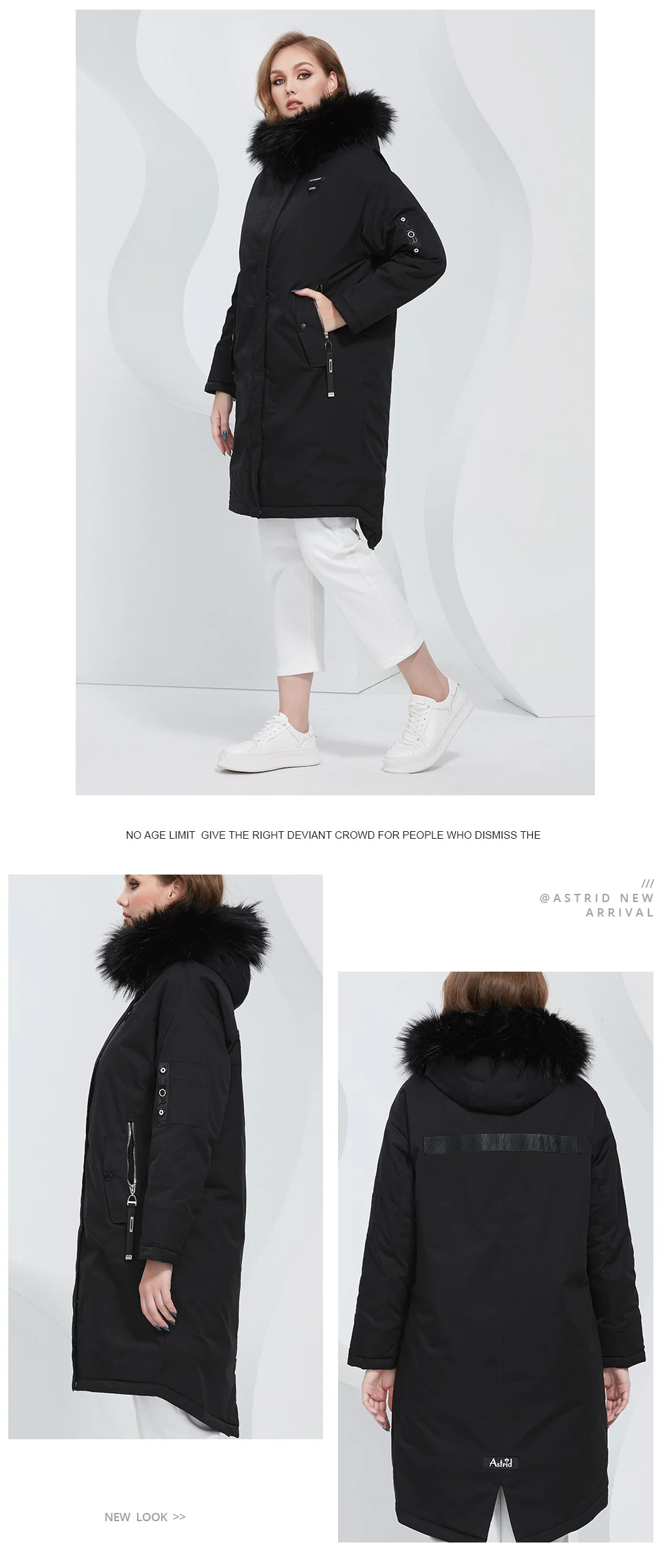 Astrid 2022 Women's Winter Jacket Oversize Thick Down Coats Hooded Natural Fur Women Parkas Fashion Outerwear Quilted AT-10073