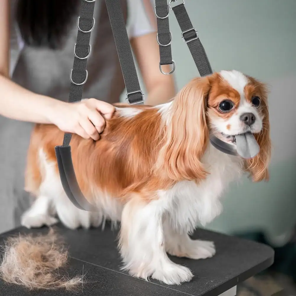 3Pcs Dog Grooming Belly Straps with Clamp Extension Loop Adjustable Design Easy To Use Pet Grooming Ropes for Dog