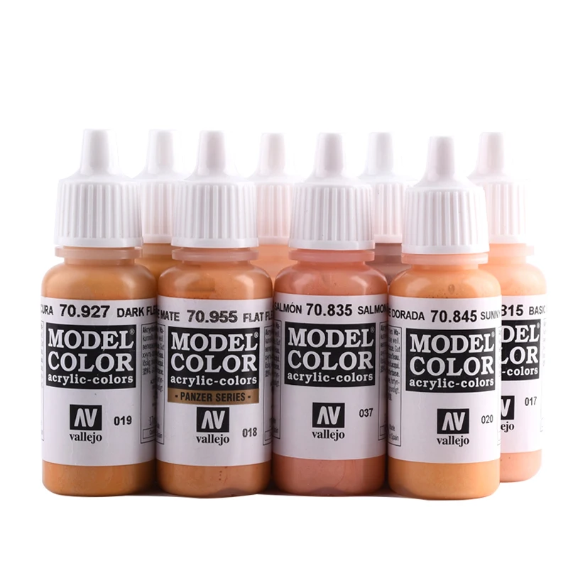모델 및 미니어처용 AV vallejo 아크릴 색상 8X17ml Skintones 친환경 수성 아크릴 세트