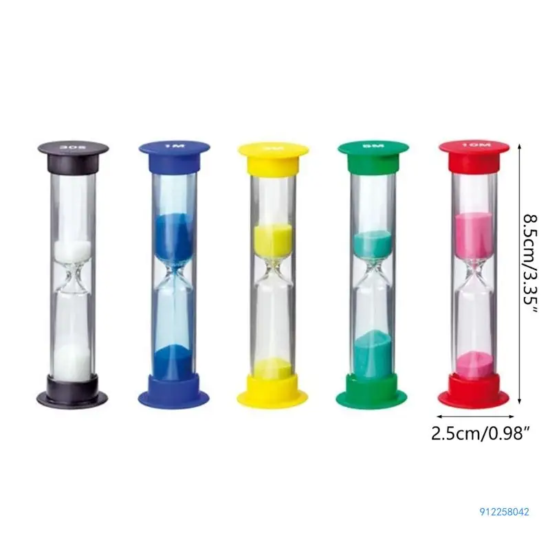 Sand Meter 30 Seconds/1 Minute/2 Minutes/3 Minutes/5 Minutes/10 Minutes Plastic Sand Timer Small Clock Hourglass Clocks 6